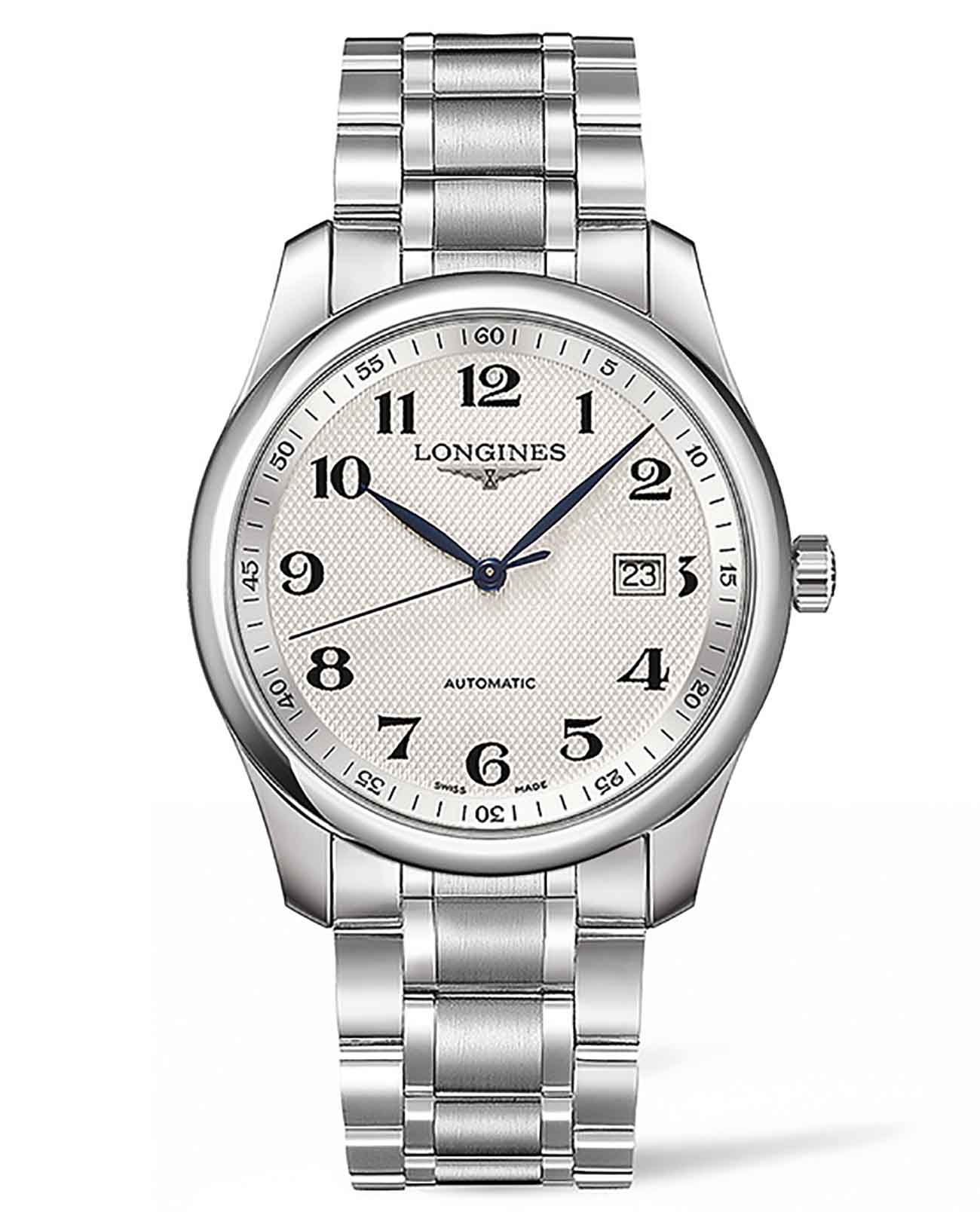 Longines Longines Master Collection L2.793.4.78.6  L27934786 механические мужские часы серебристый циферблат, браслет нержавеющая сталь — вид спереди